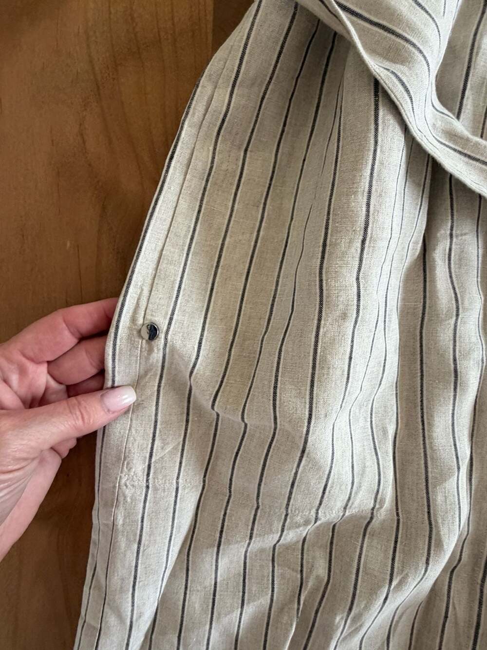 Lafayette 148 New York Striped Linen Shirt Dress Size S - Picture 11 of 15
